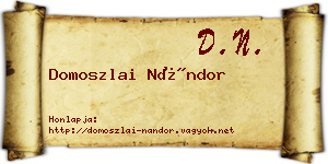 Domoszlai Nándor névjegykártya