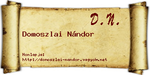 Domoszlai Nándor névjegykártya