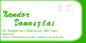 nandor domoszlai business card